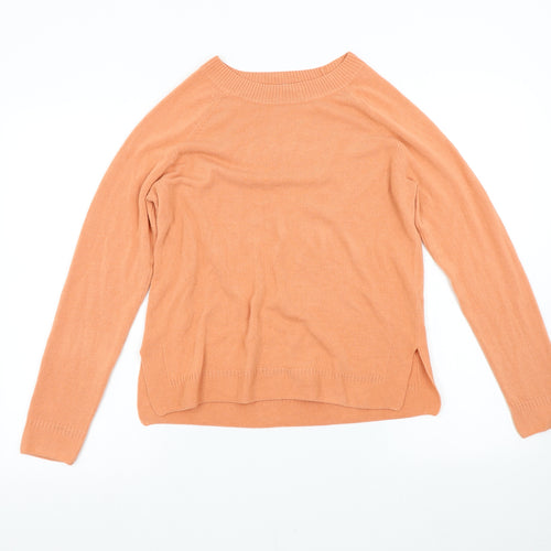 TU Womens Orange  Knit Pullover Jumper Size 12