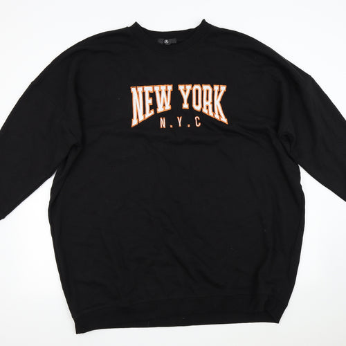 Missguided Womens Black   Pullover Sweatshirt Size 24  - New York