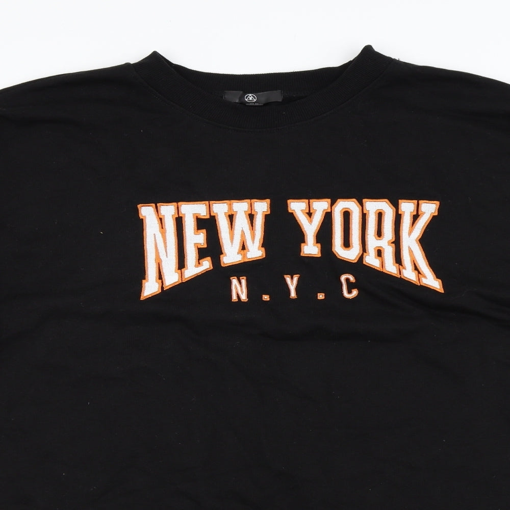 Missguided Womens Black   Pullover Sweatshirt Size 24  - New York