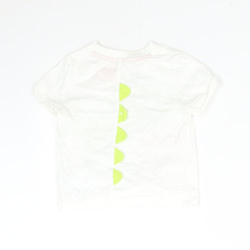 F&F Baby White   Basic T-Shirt Size 12-18 Months  - Dinosaur