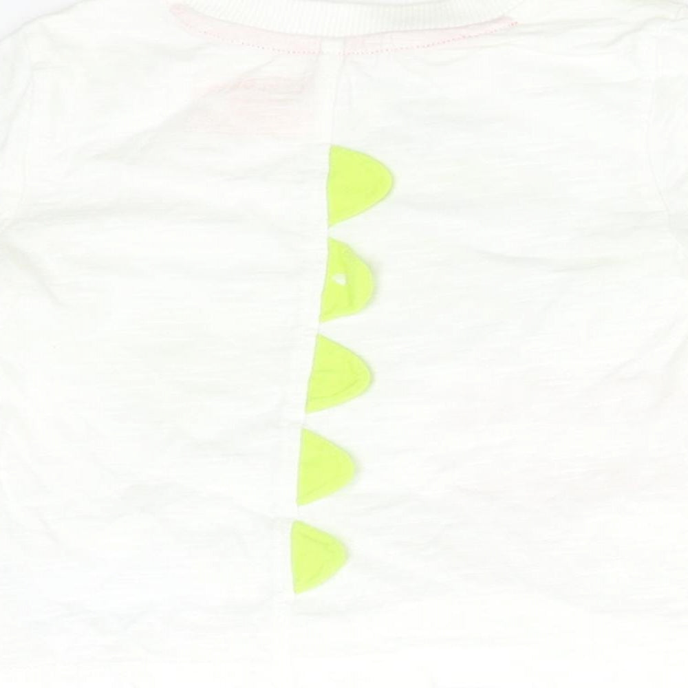 F&F Baby White   Basic T-Shirt Size 12-18 Months  - Dinosaur