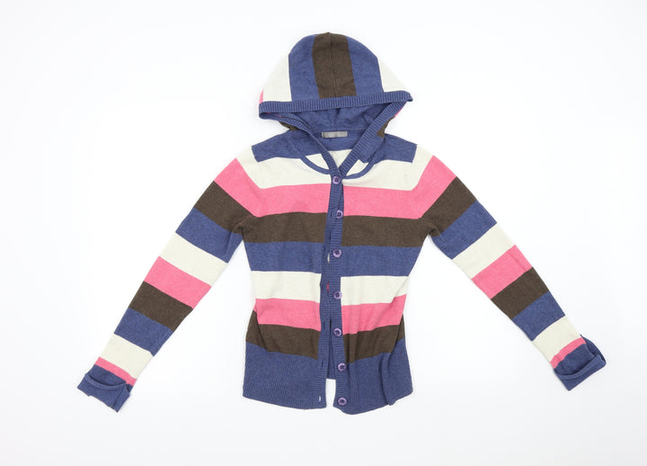 South Womens Multicoloured Striped Knit Cardigan Jumper Size 8