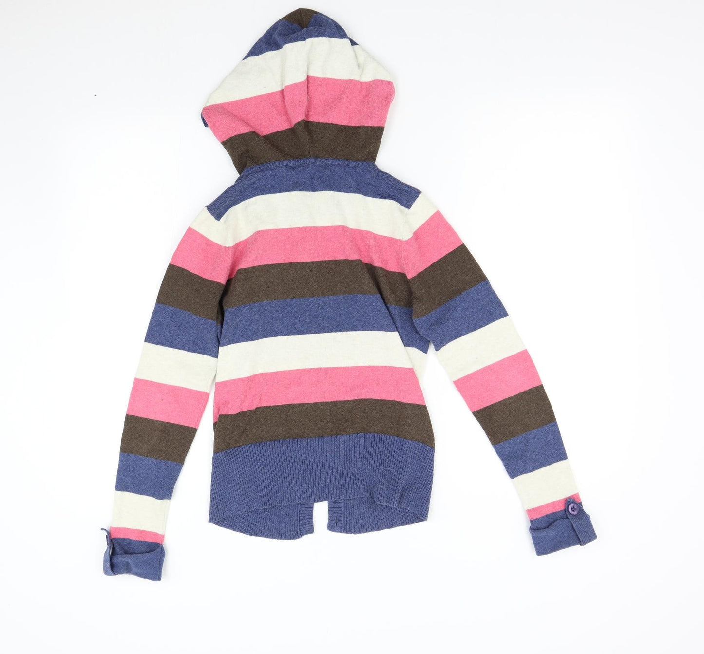 South Womens Multicoloured Striped Knit Cardigan Jumper Size 8