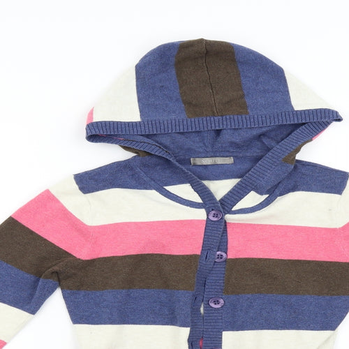 South Womens Multicoloured Striped Knit Cardigan Jumper Size 8