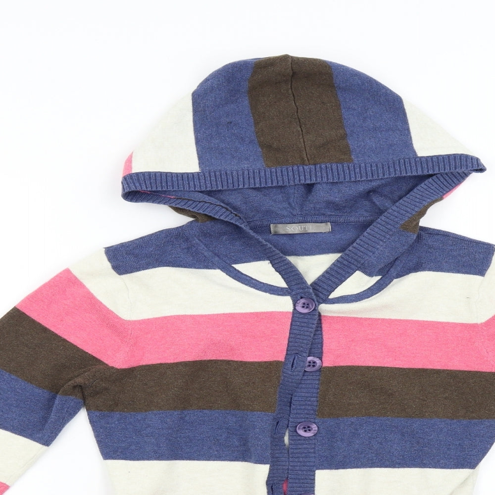 South Womens Multicoloured Striped Knit Cardigan Jumper Size 8