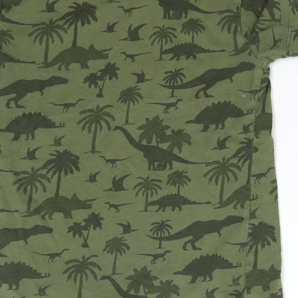 H&M Boys Green   Basic T-Shirt Size 6-7 Years  - Dinosaurs