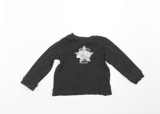 Front view of George Baby Grey Basic T-Shirt, size 12-18, Months