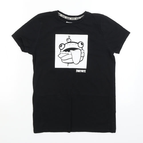 Primark Womens Black   Basic T-Shirt Size M  - Fortnite
