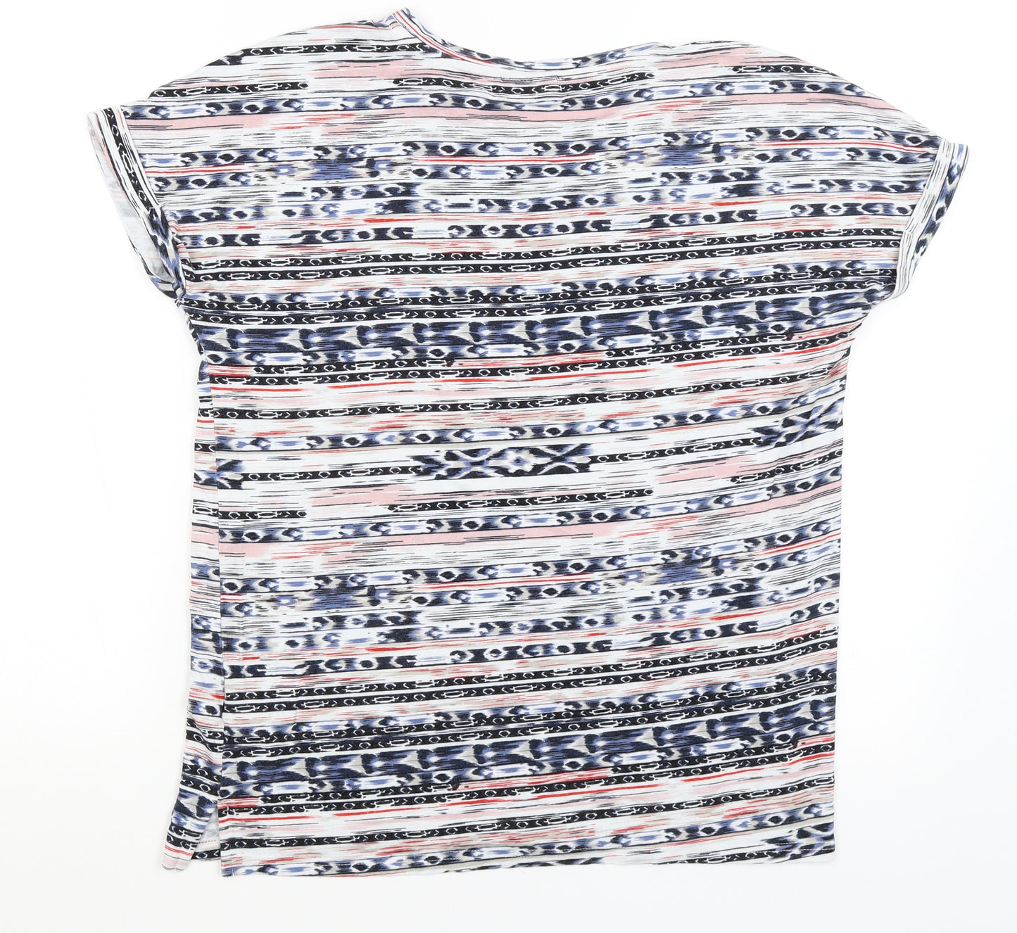Fransa Womens White Striped  Basic T-Shirt Size XS