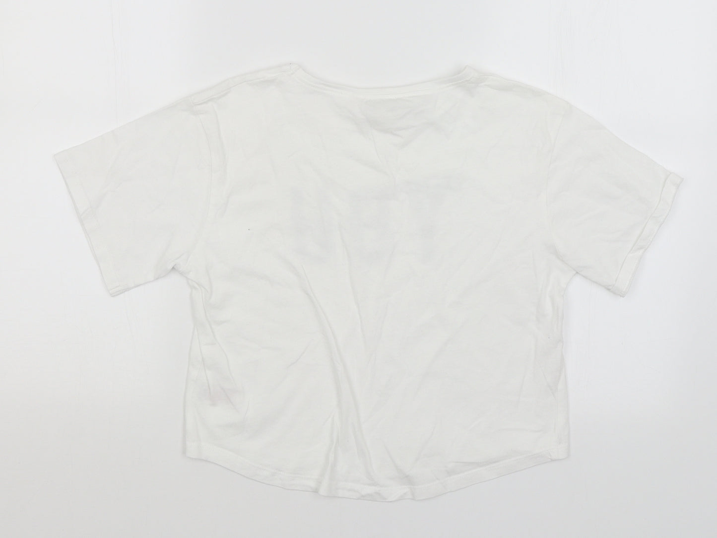 Miss E-vie Girls White   Cropped T-Shirt Size 13-14 Years  - The Future Starts With You