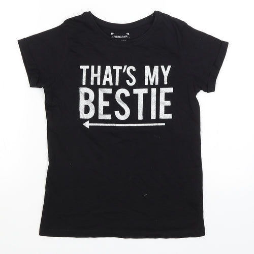Primark Girls Black   Basic T-Shirt Size 10-11 Years  - That's My Bestie