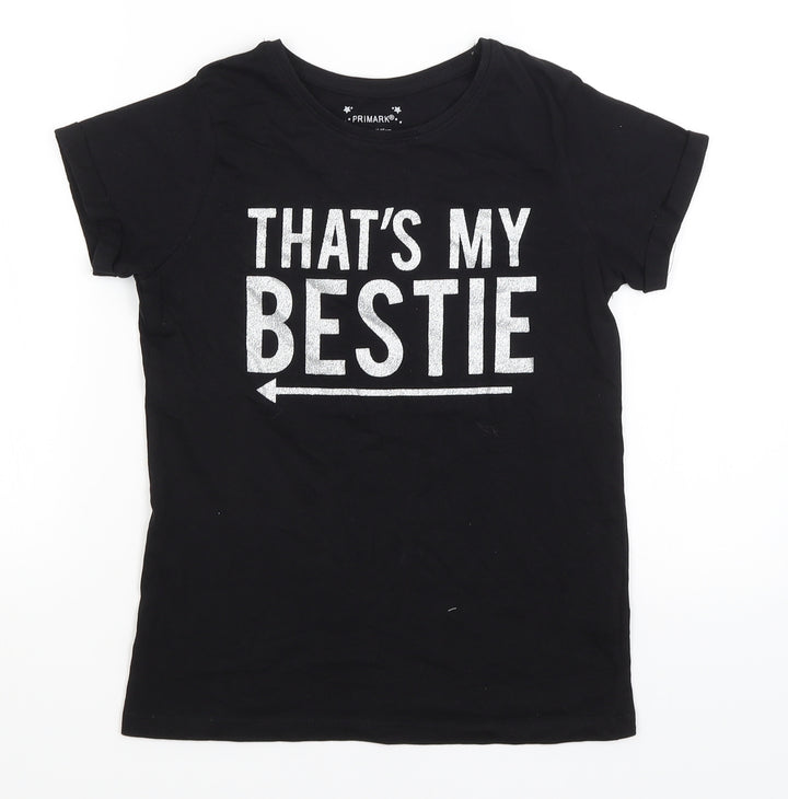 Primark Girls Black   Basic T-Shirt Size 10-11 Years  - That's My Bestie