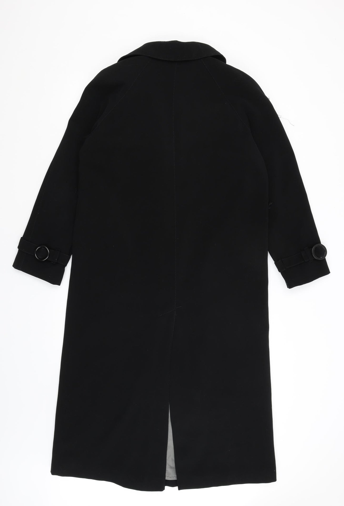 M&S Womens Black   Overcoat Coat Size 12