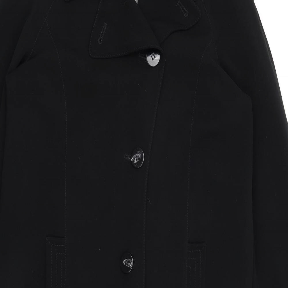 M&S Womens Black   Overcoat Coat Size 12