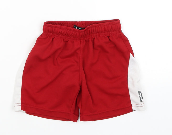 LK FC Boys Red   Sweat Shorts Size 2 Years