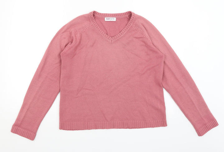 Bonmarche Womens Pink Pullover Jumper Size S
