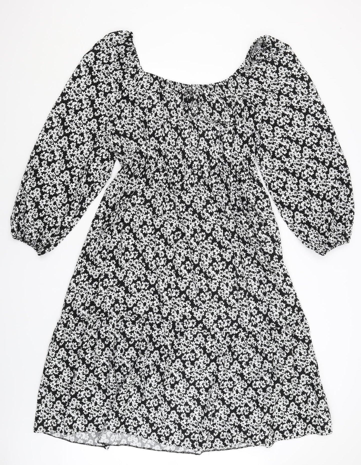 Papaya Womens Black Floral  Fit & Flare  Size 16