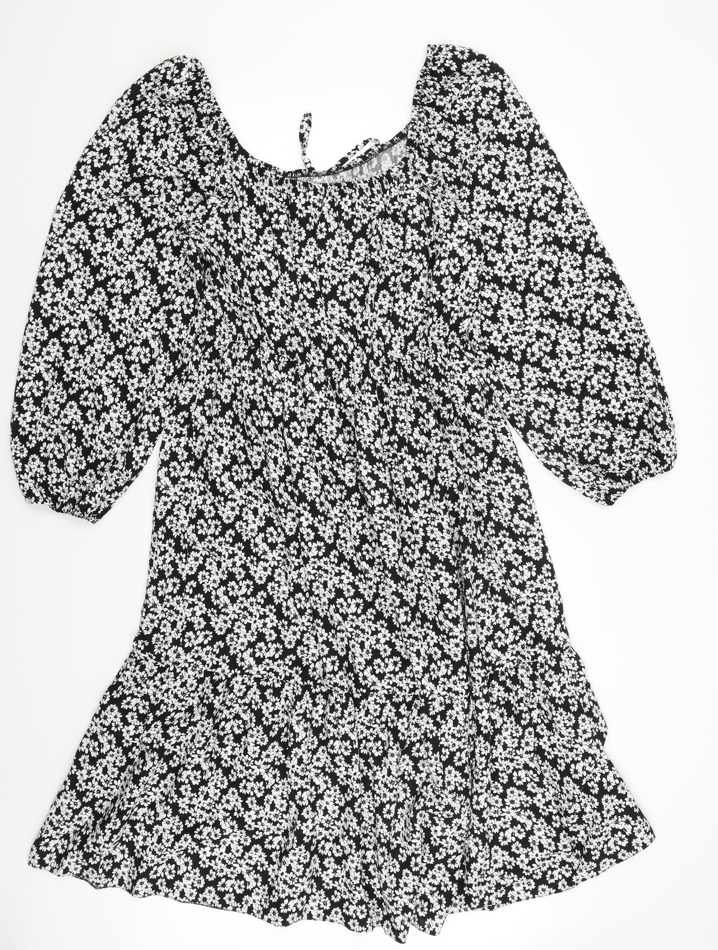 Papaya Womens Black Floral  Fit & Flare  Size 16