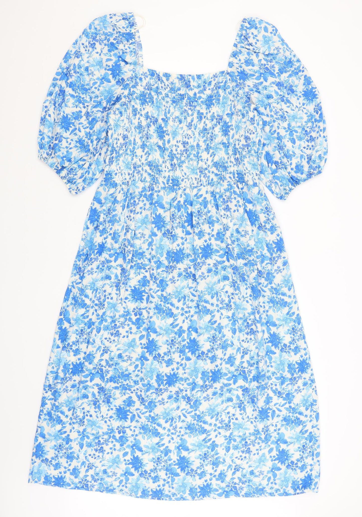 F&F Womens Blue Floral  Fit & Flare  Size 16