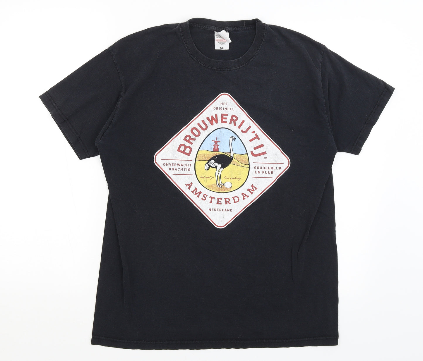Gildan Mens Black    T-Shirt Size M  - Amsterdam