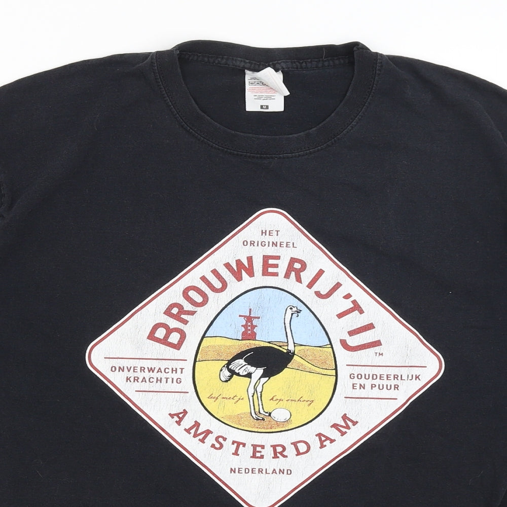 Gildan Mens Black    T-Shirt Size M  - Amsterdam