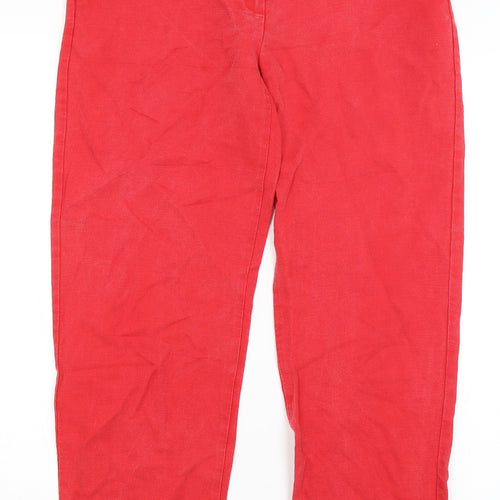 M&S Womens Red   Trousers  Size 10 L26.5 in