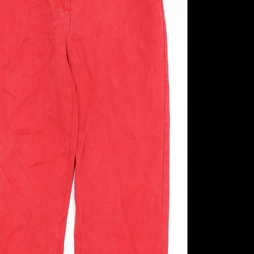 M&S Womens Red   Trousers  Size 10 L26.5 in