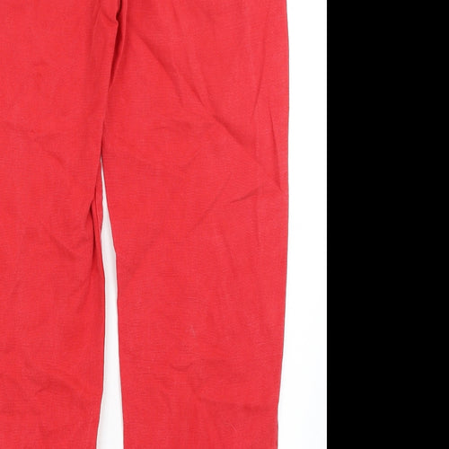 M&S Womens Red   Trousers  Size 10 L26.5 in