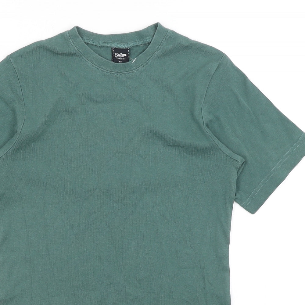 Cotton Traders Mens Green    T-Shirt Size XS