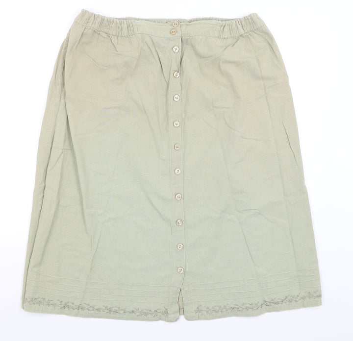 Akal Womens Green   A-Line Skirt Size L