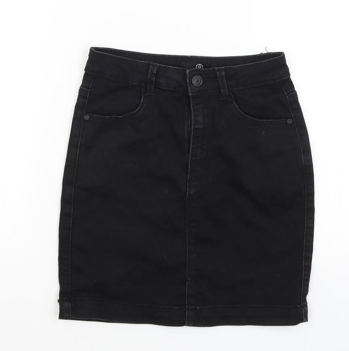 Missguided Womens Black A-Line Skirt Size 8