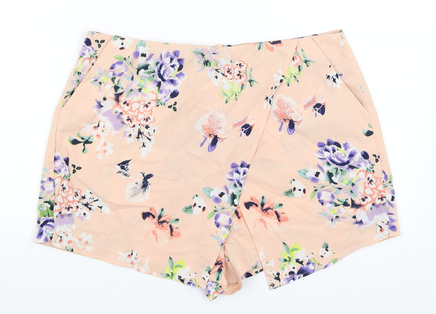 Primark Womens Pink Floral  Hot Pants Shorts Size 12