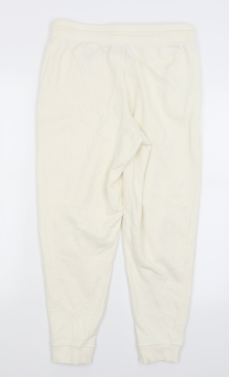 M&S Womens Ivory   Jogger Trousers Size 12 L24 in