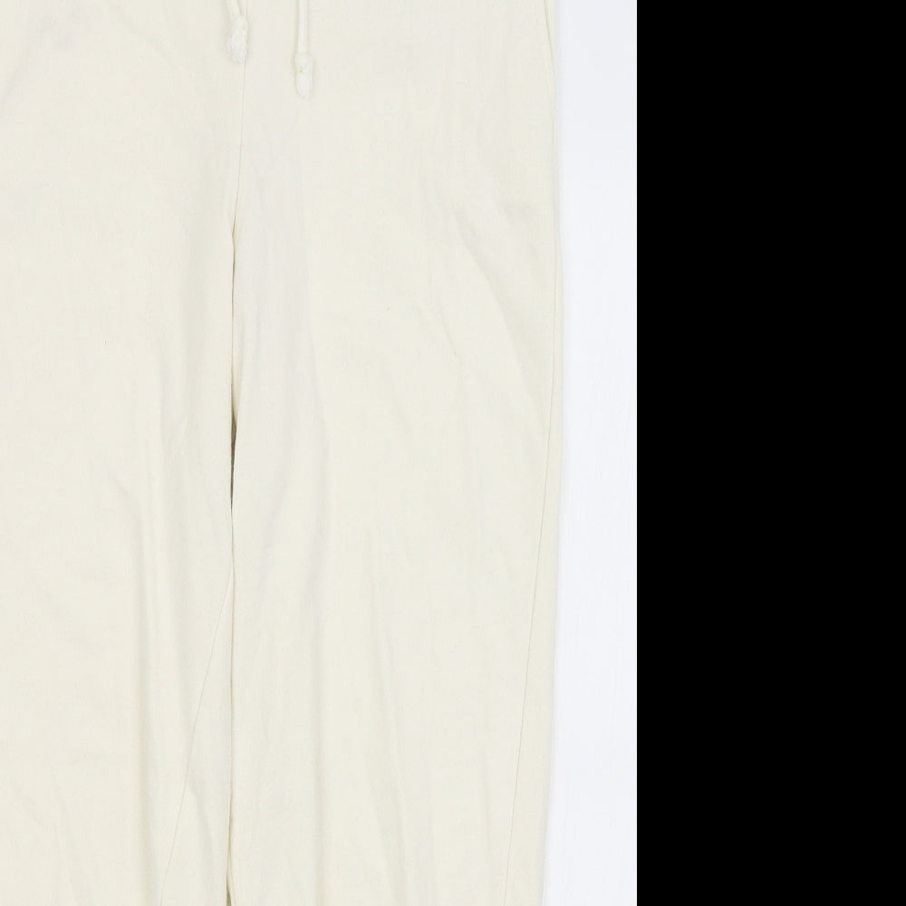 M&S Womens Ivory   Jogger Trousers Size 12 L24 in