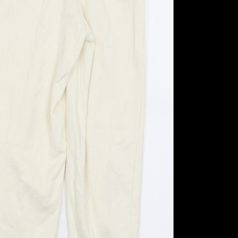 M&S Womens Ivory   Jogger Trousers Size 12 L24 in