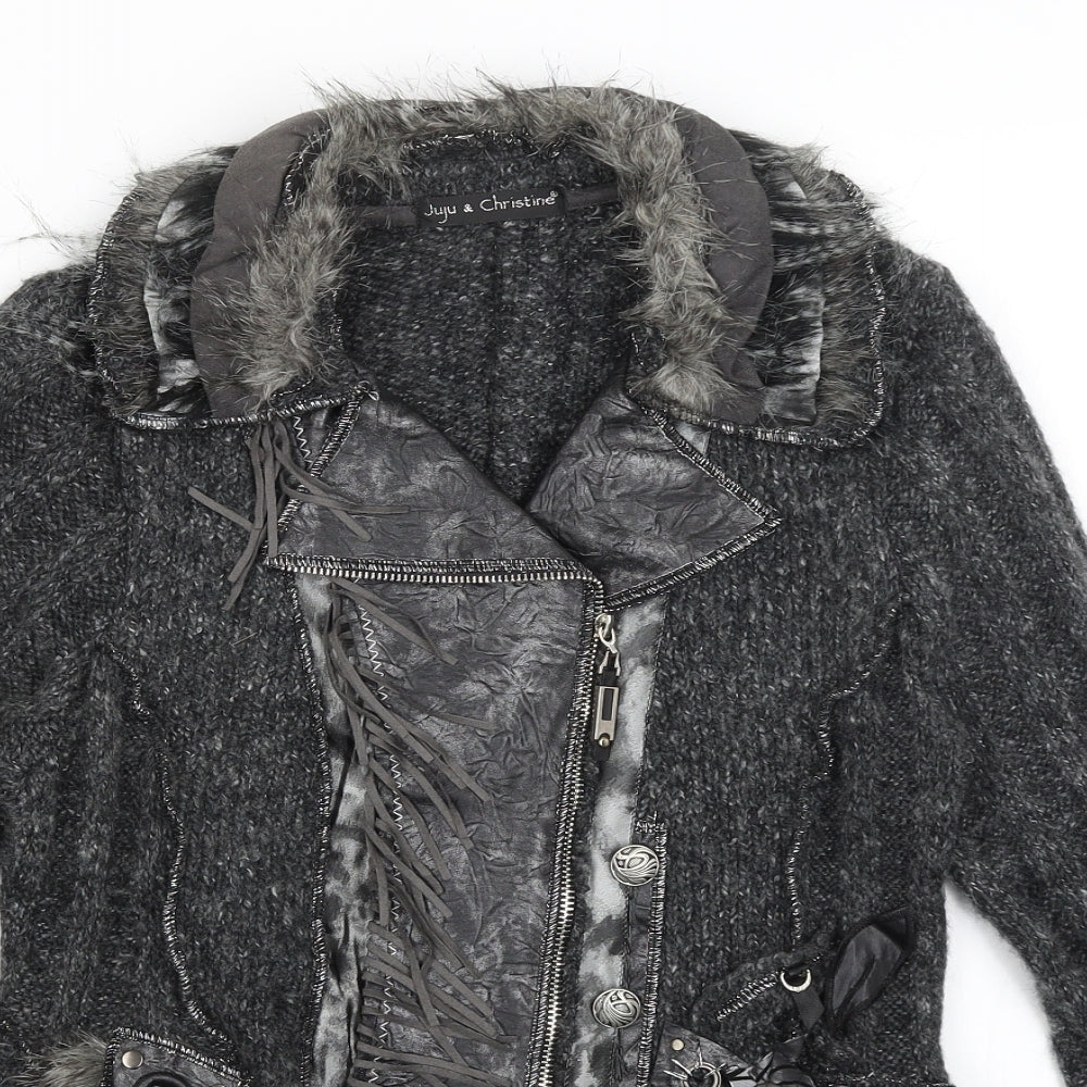 Juju & Christine Womens Grey   Full Zip Jumper Size L