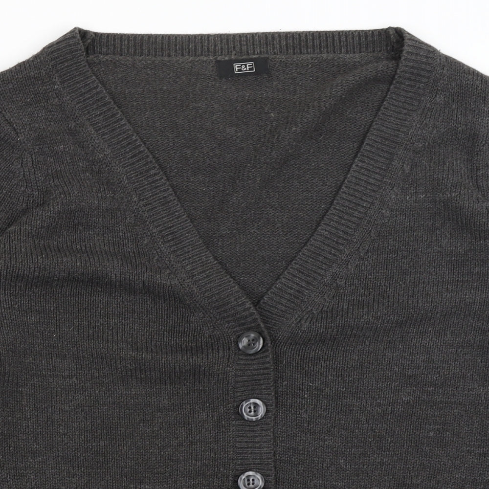 F&F Womens Grey   Cardigan Jumper Size 16