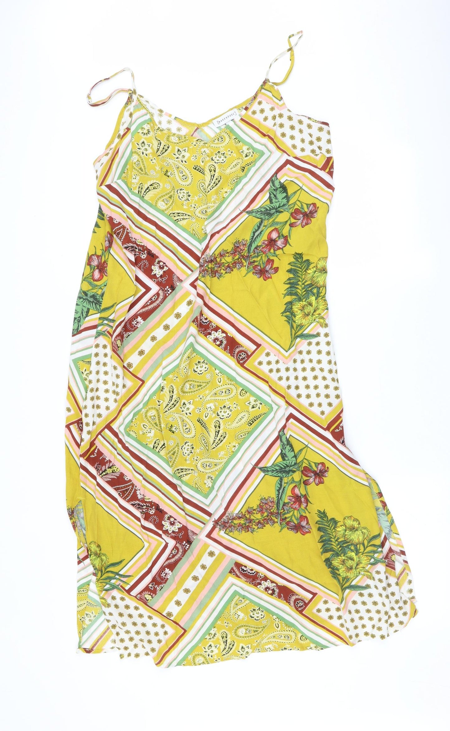 Warehouse Womens Multicoloured Geometric  Tank Dress  Size 12