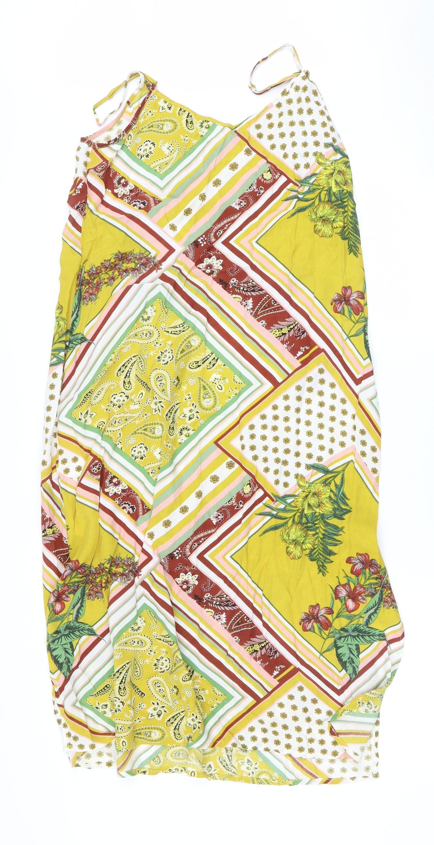 Warehouse Womens Multicoloured Geometric  Tank Dress  Size 12
