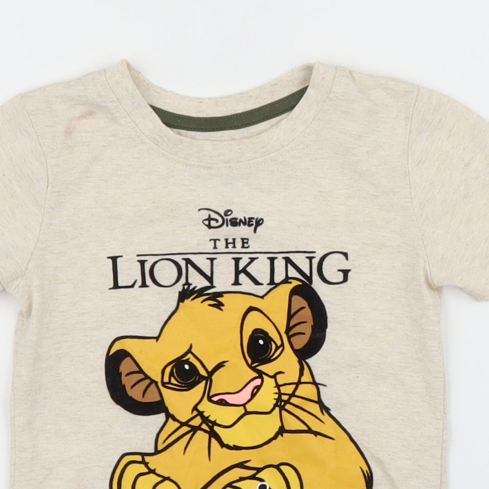 Primark Baby Beige   Basic T-Shirt Size 18-24 Months  - Disney, Lion King