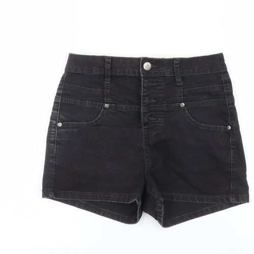 Denim & Co. Womens Black   Cargo Shorts Size 10