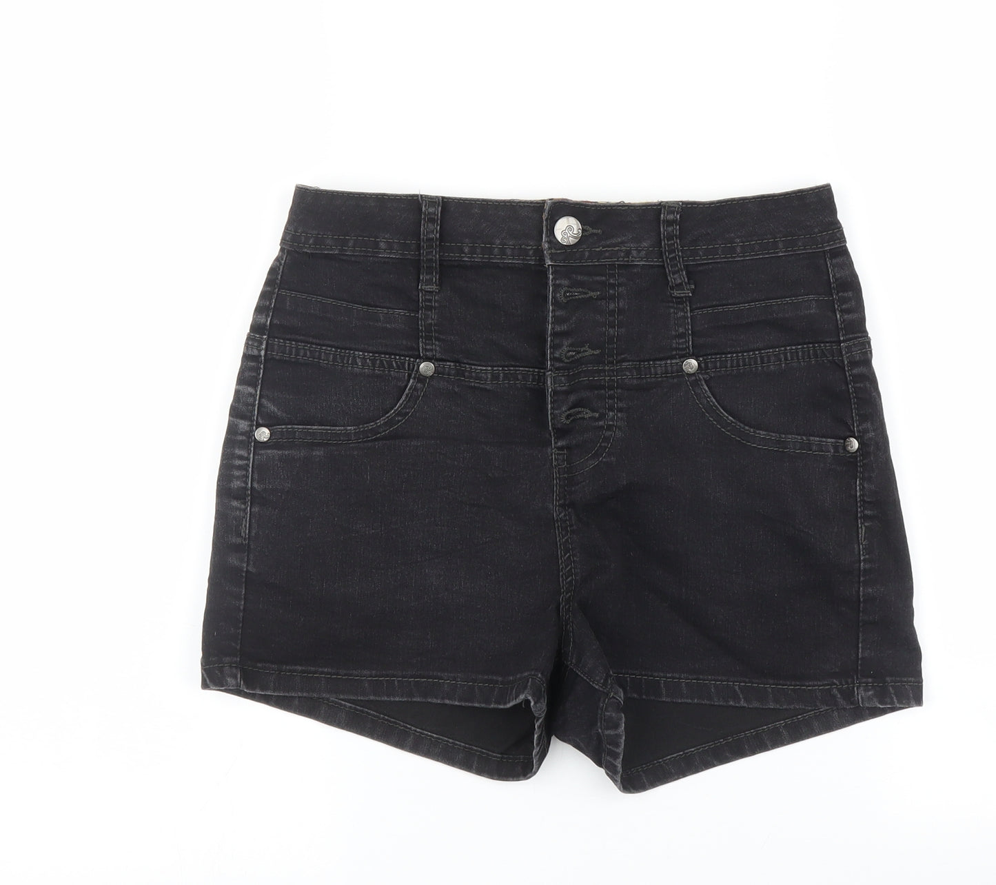 Denim & Co. Womens Black   Cargo Shorts Size 10
