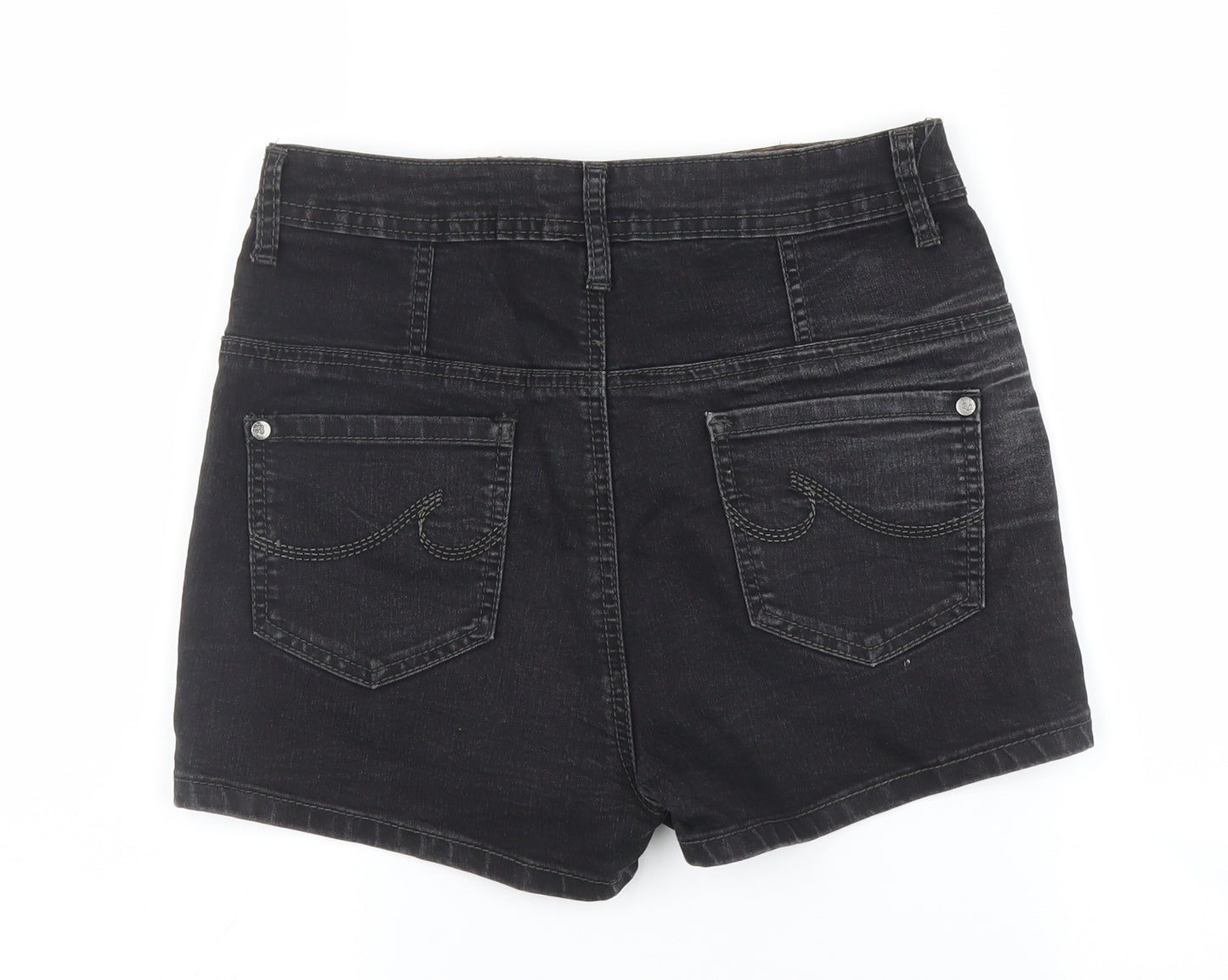 Denim & Co. Womens Black   Cargo Shorts Size 10