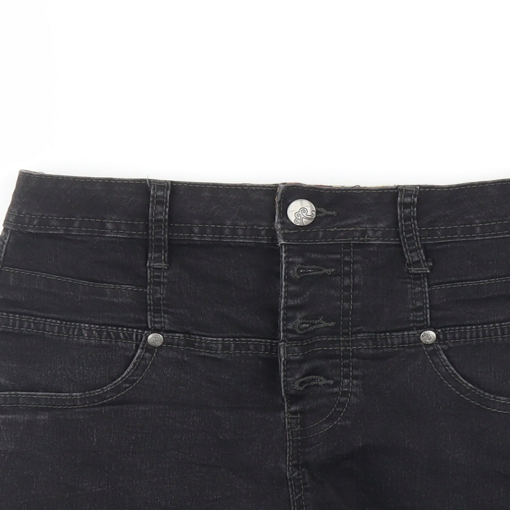 Denim & Co. Womens Black   Cargo Shorts Size 10