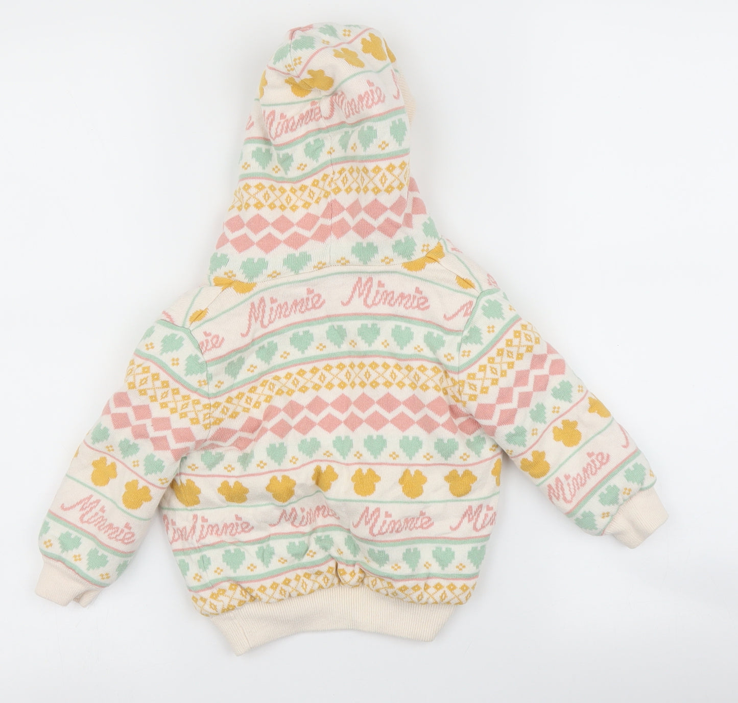 George Girls Multicoloured Argyle/Diamond  Cardigan Jumper Size 18-24 Months  - Minnie Mouse