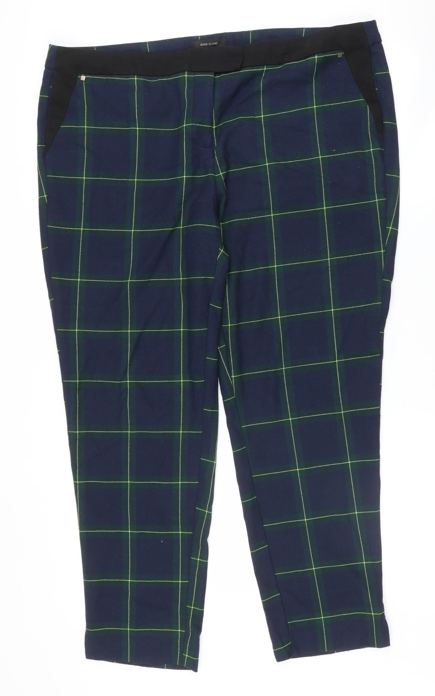 River Island Womens Multicoloured Check  Trousers  Size 18 L28.5 in