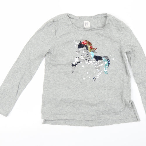 Gap Girls Grey   Basic T-Shirt Size S