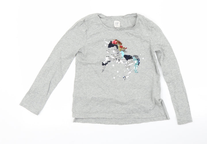 Gap Girls Grey   Basic T-Shirt Size S