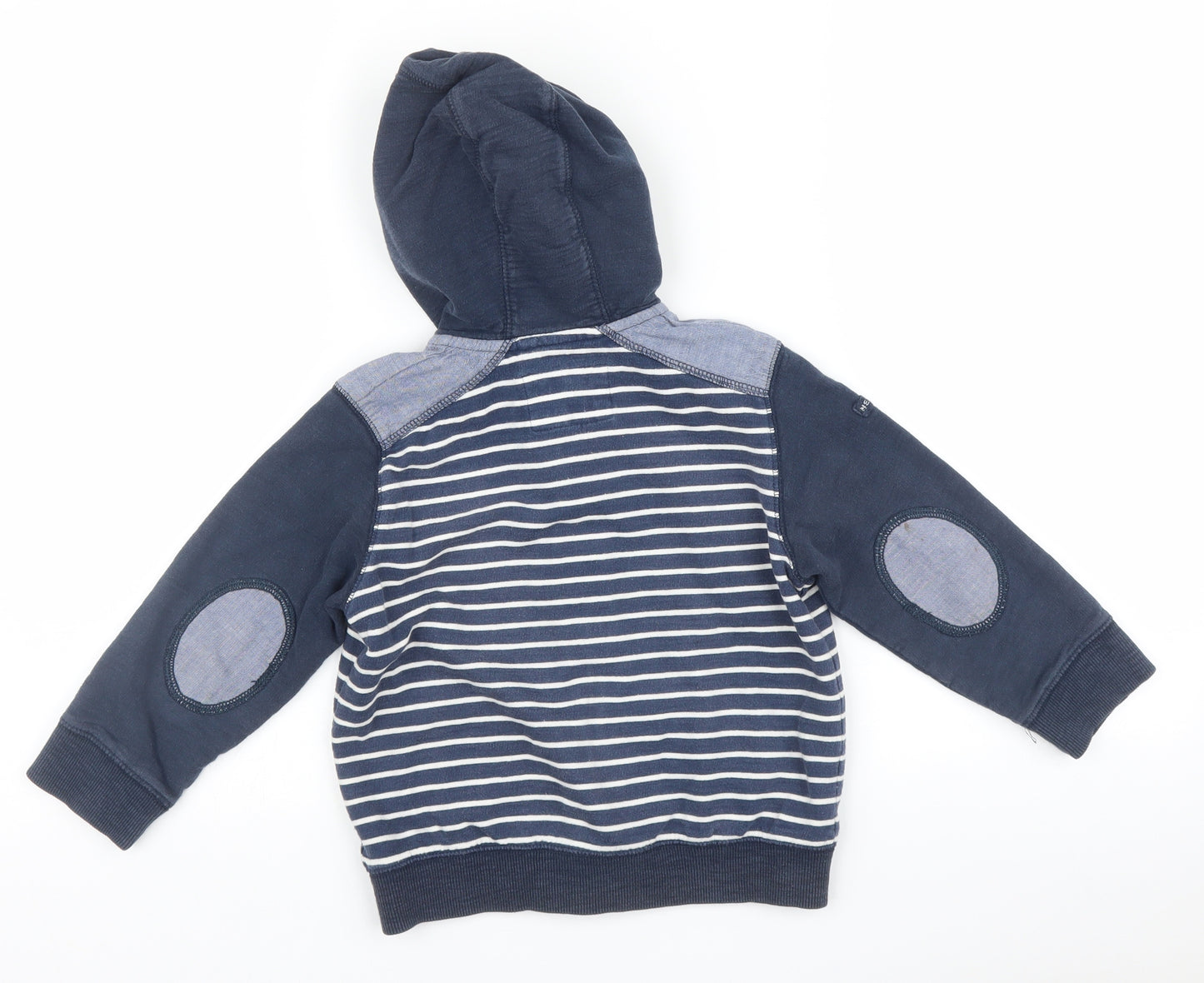 NEXT Boys Blue Striped  Full Zip Hoodie Size 3-4 Years