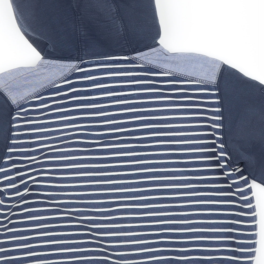 NEXT Boys Blue Striped  Full Zip Hoodie Size 3-4 Years